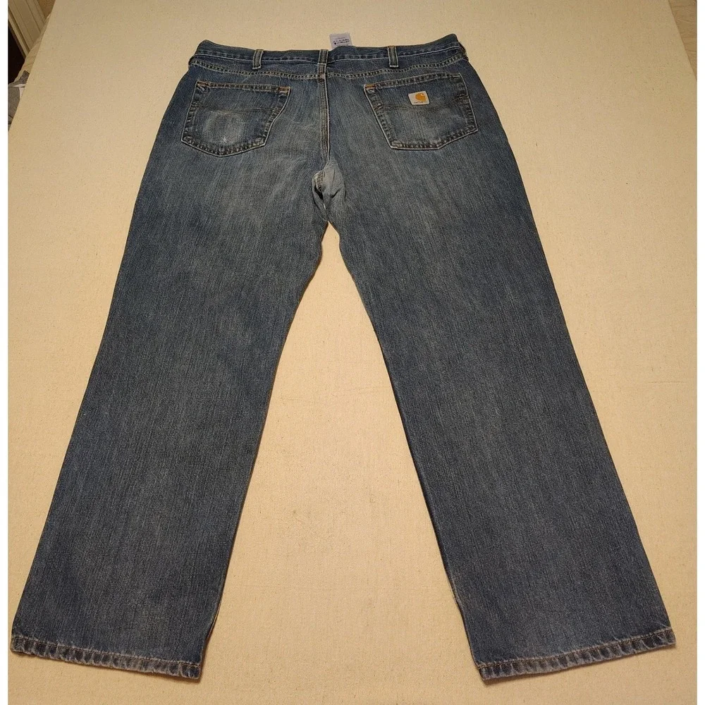 Carhartt Relaxed Fit Straight Leg Jeans Mens 38x30 Blue Denim‎ Work Pants N